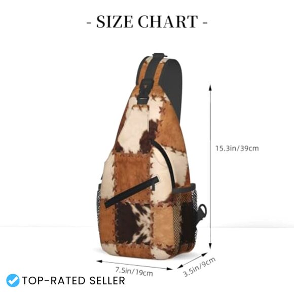 Cow Print Sling Backpack Crossbody Daypack Adjustable Strap Casual Travel Gym main image 5